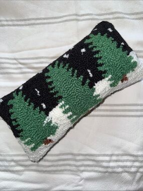 Tree with Snow Small Christmas Pillow